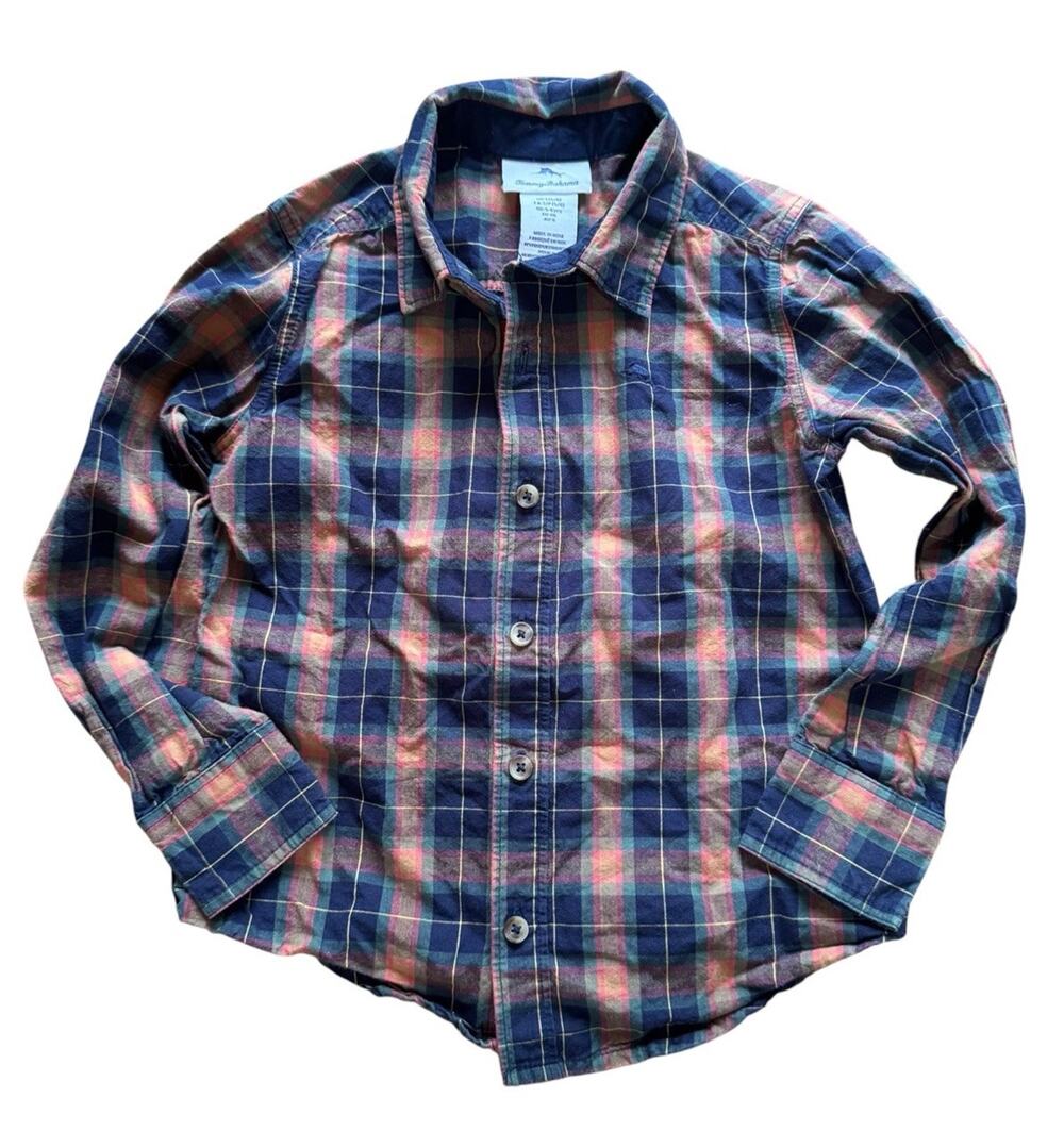 Tommy Bahama Boy Size 5/6 Long Sleeve Button Down Shirt Cotton Kidcore Youth